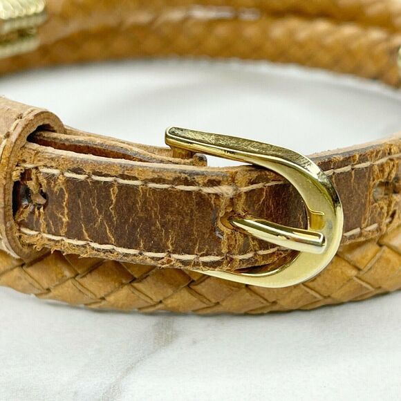 The Great New York Belt Co Brown Vintage Barrel Braided Leather Belt Size Small - Picture 7 of 9
